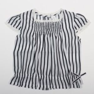 Girls smocked top with vintage buttons